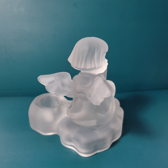 MJ HUMMEL FROSTED GLASS CANDLE HOLDER ANGEL - Picture 2 of 9